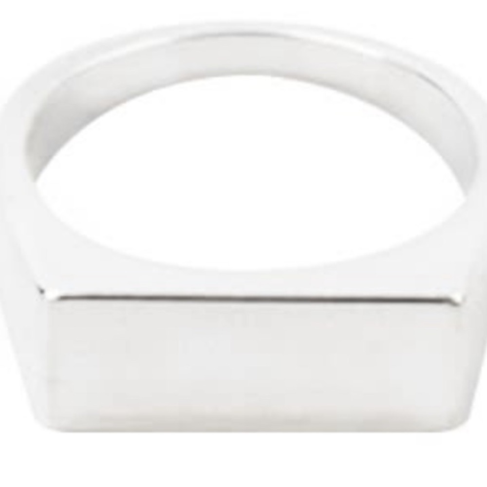 Club Monaco silver tone flat signet ring size 7 - Picture 6 of 6